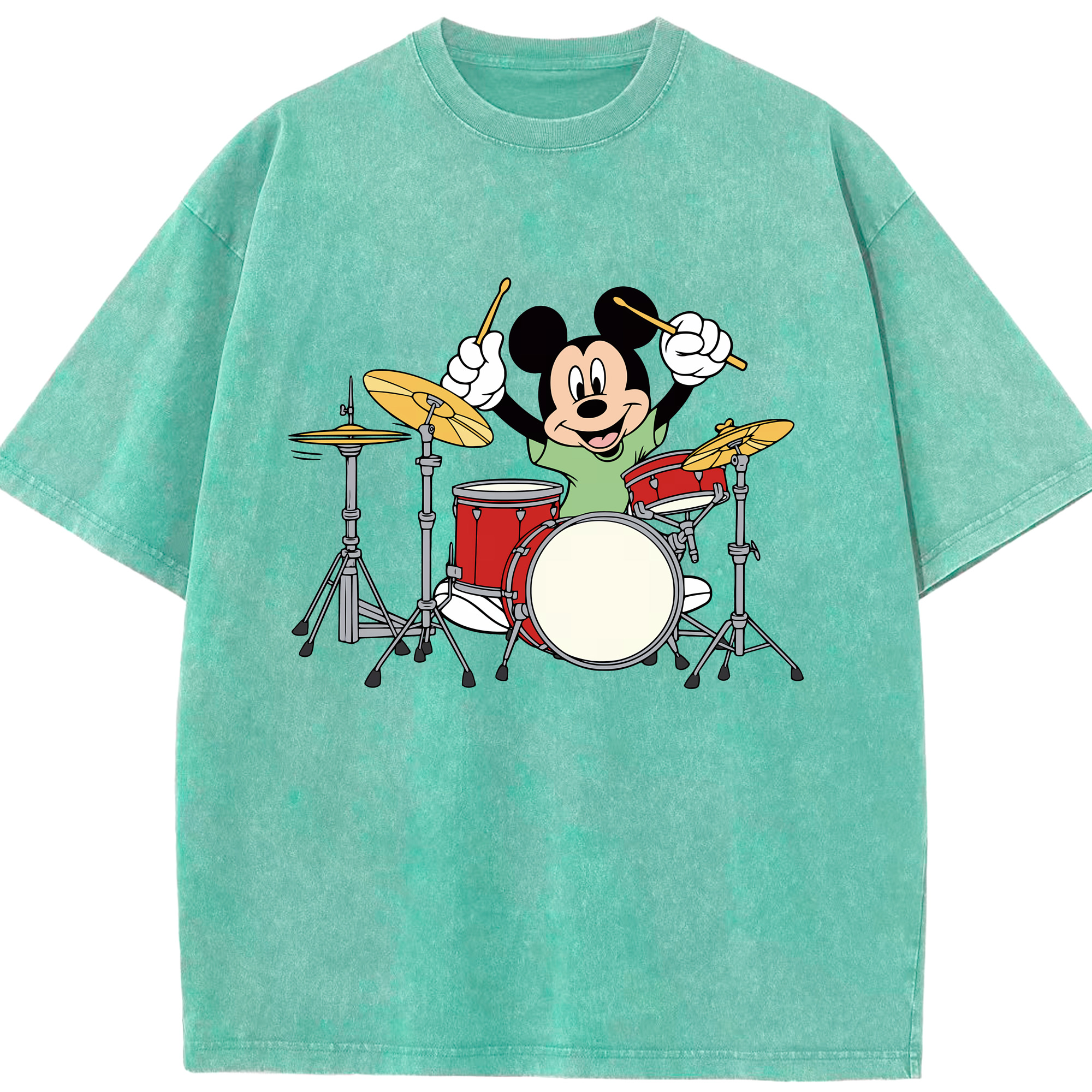 （画像用） ミッキーマウス Mickey Mouse 綿100% ヴィンテージ風 半袖Tシャツ（フロントプリント）